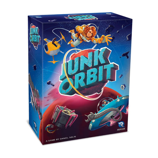 Junk Orbit family strategy board game box by Renegade Game Studios