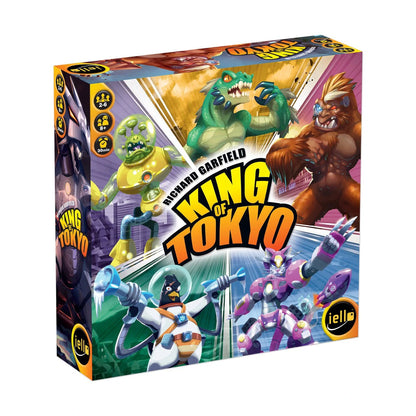 King of Tokyo 2016 Edition board game box front showing giant monsters and robots for a family dice battle game