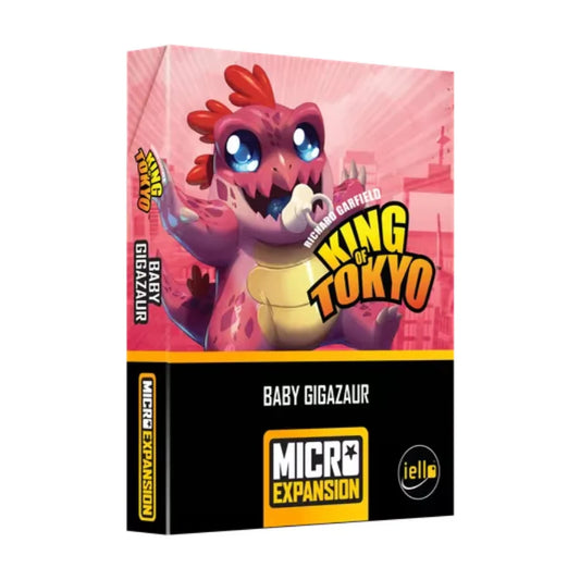 King of Tokyo Baby Gigazaur micro expansion box front showing the cute Baby Gigazaur monster add-on from IELLO