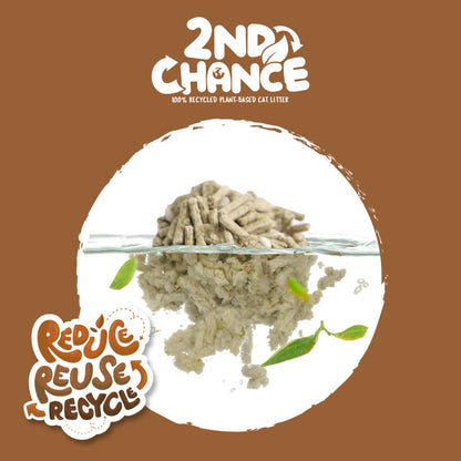 Kit Cat 2nd Chance Coffee Beans plant-based litter clump breaking down in water to demonstrate the flushable feature