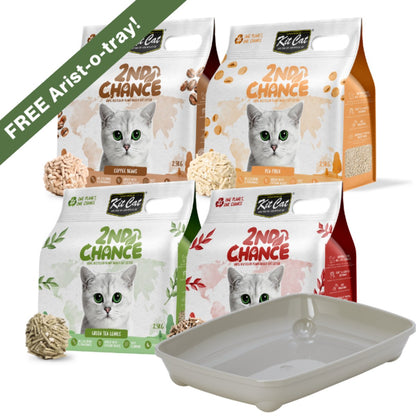 Kit Cat 2nd Chance Cat Litter 2.5 kg + FREE Arist-O-Tray Small