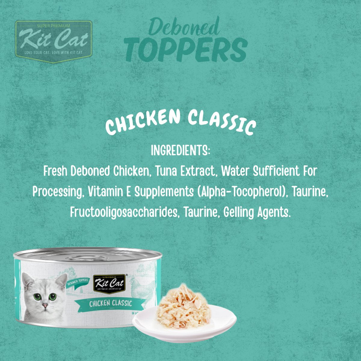 Kit Cat Chicken Classic Aspic ingredients information graphic