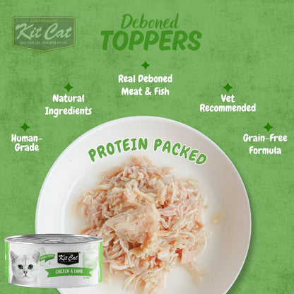 Kit Cat Chicken & Lamb Aspic food texture and product benefits graphic