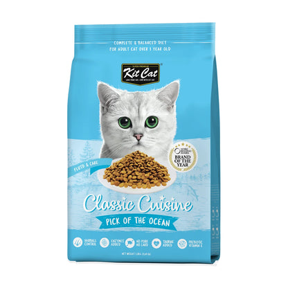 Kit Cat Classic Cuisine Pick of the Ocean dry cat food 1.2 kg front pack