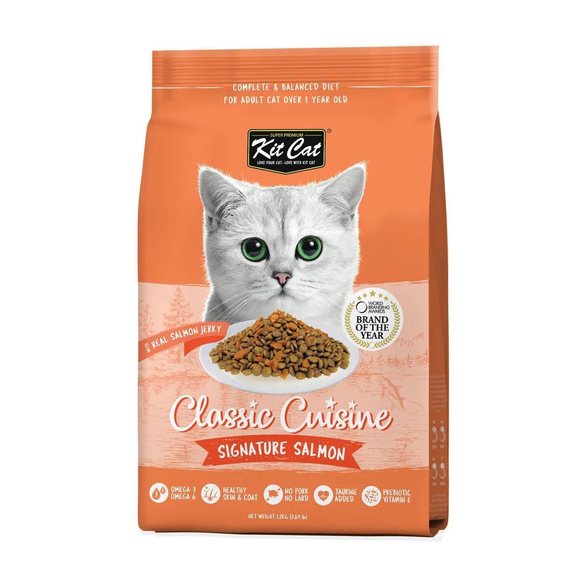 Kit Cat Classic Cuisine Signature Salmon dry cat food 1.2 kg front pack
