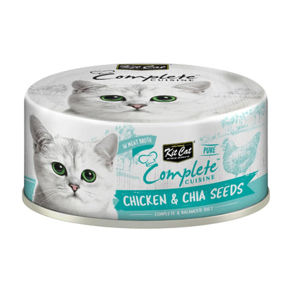 Kit Cat Complete Cuisine Chicken and Chia Seeds wet cat food can