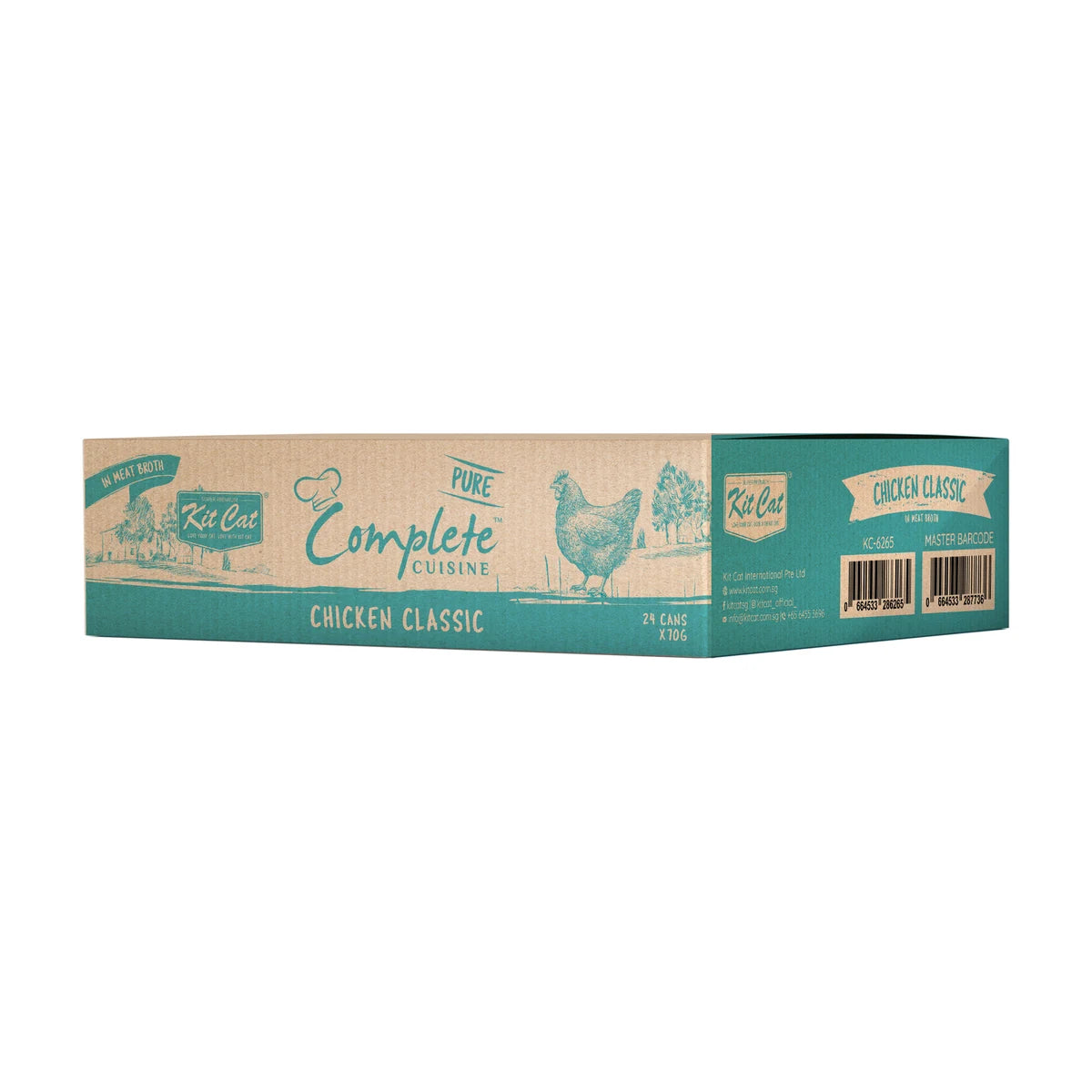 Kit Cat Complete Cuisine Chicken Classic in Broth carton containing 24 × 70g cans