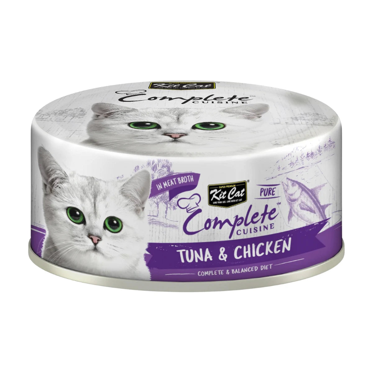 Kit Cat Complete Cuisine Tuna and Chicken wet cat food can