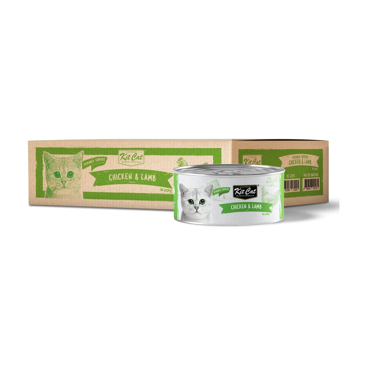 Kit Cat Deboned Chicken & Lamb Aspic 24 × 80g carton with one can