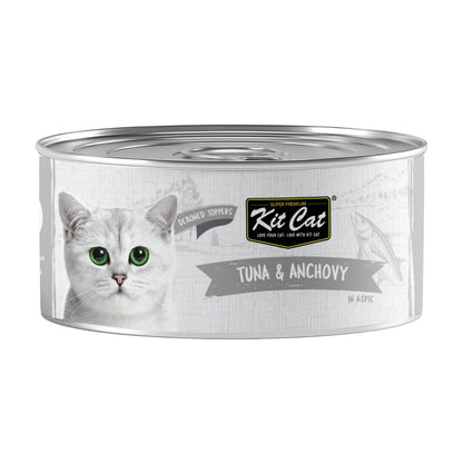 Kit Cat Deboned Tuna and Anchovy in Aspic wet cat food topper 80 g can