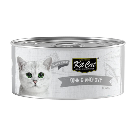 Kit Cat Deboned Tuna and Anchovy in Aspic wet cat food topper 80 g can