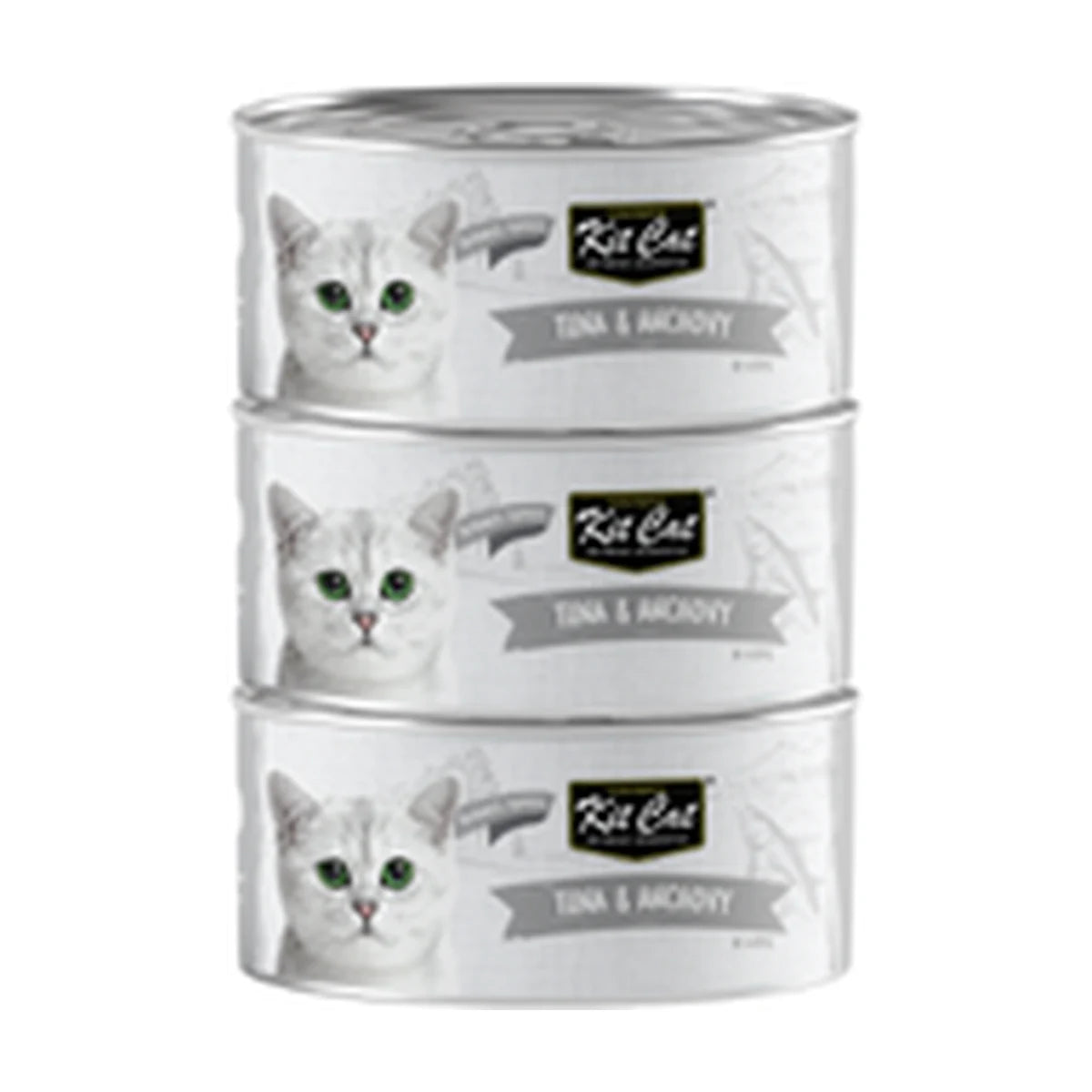 Kit Cat Deboned Tuna & Anchovy Aspic Wet Cat Food 3 x 80g promotional can pack