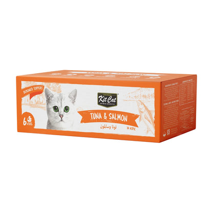 Kit Cat Deboned Tuna & Salmon Aspic 6 x 50g outer multipack box