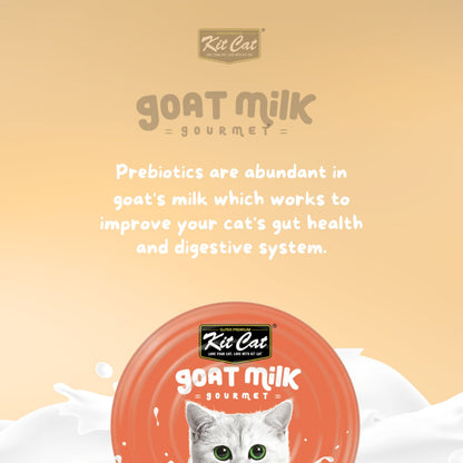 Kit Cat Goat Milk Gourmet graphic explaining goat milk prebiotics