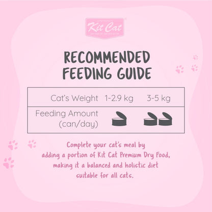 Kit Cat Goat Milk Gourmet Chicken and Smoked Fish recommended feeding guide