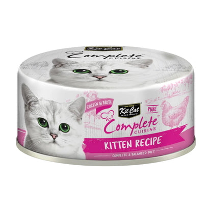 Kit Cat Kitten Complete Cuisine Chicken in Broth 70g wet cat food can