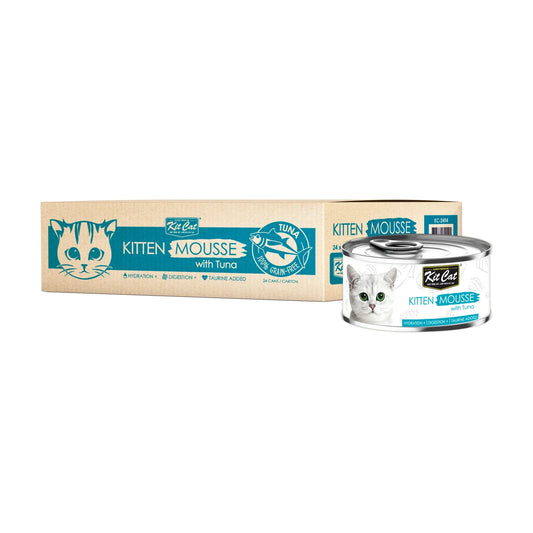 Kit Cat Kitten Mousse with Tuna 24 x 80g carton with individual can
