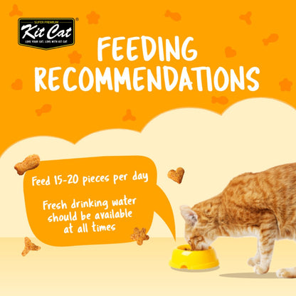 Feeding recommendation for Kit Cat Kitty Crunch Chicken Cat Treats single 60g pouch