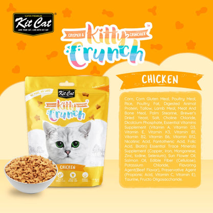 Kit Cat Kitty Crunch Chicken Cat Treats single 60g pouch with chicken flavour ingredients