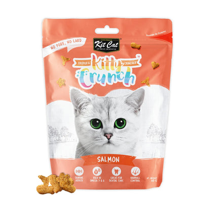 Kit Cat Kitty Crunch Salmon 60g cat treat pouch with crunchy treats