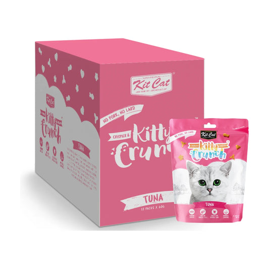 Kit Cat Kitty Crunch Tuna Cat Treats 12 x 60g box with individual pouch