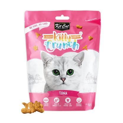 Kit Cat Kitty Crunch Tuna Cat Treats single 60g pouch with crunchy shaped treats