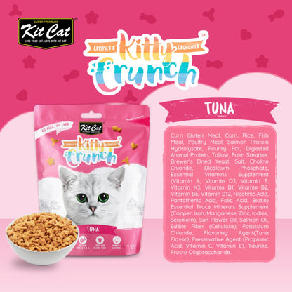 Kit Cat Kitty Crunch Tuna Cat Treats single 60g pouch with tuna ingredients information