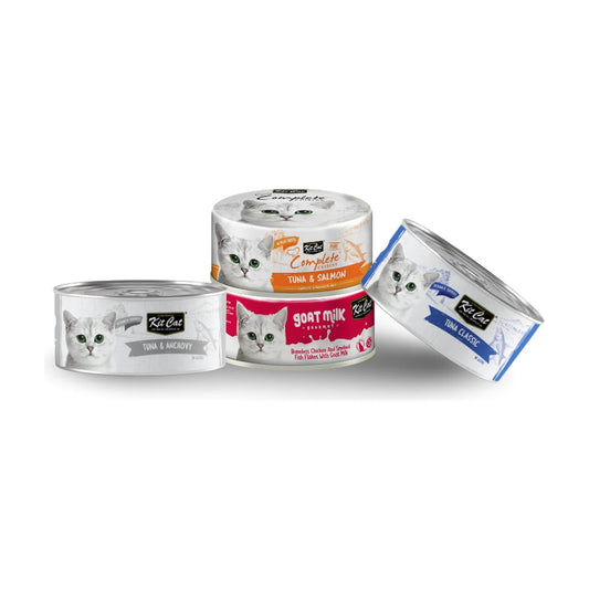 Kit Cat Sensory Scent Bundle with four assorted wet cat food cans