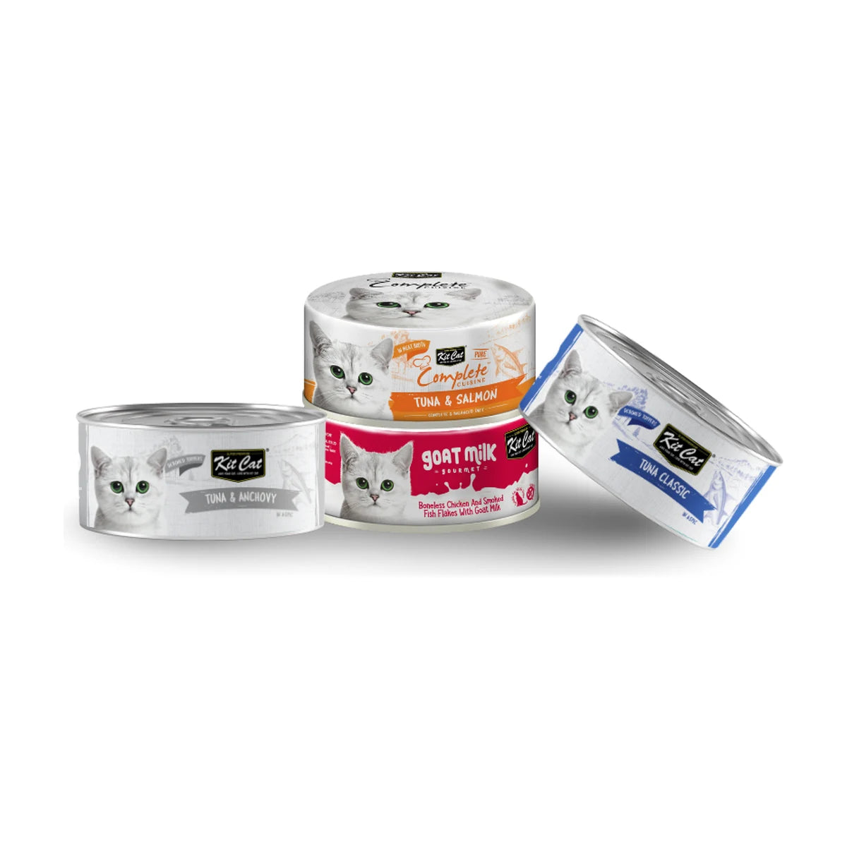 Kit Cat Sensory Scent Bundle with four assorted wet cat food cans