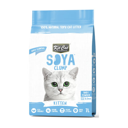 Kit Cat Soya Clump Baby Powder Kitten Cat Litter 2.8 kg front packaging