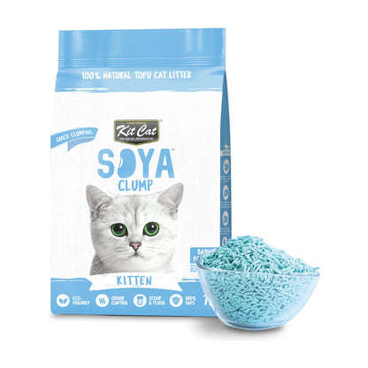 Kit Cat Soya Clump Baby Powder Kitten Cat Litter 2.8 kg with fine blue granules
