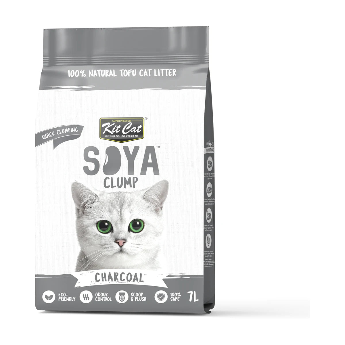 Kit Cat Soya Clump Charcoal Cat Litter 7 L bag
