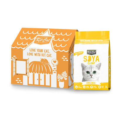 Kit Cat Soya Clump Original cat litter 6 x 7 L bulk box with individual bag