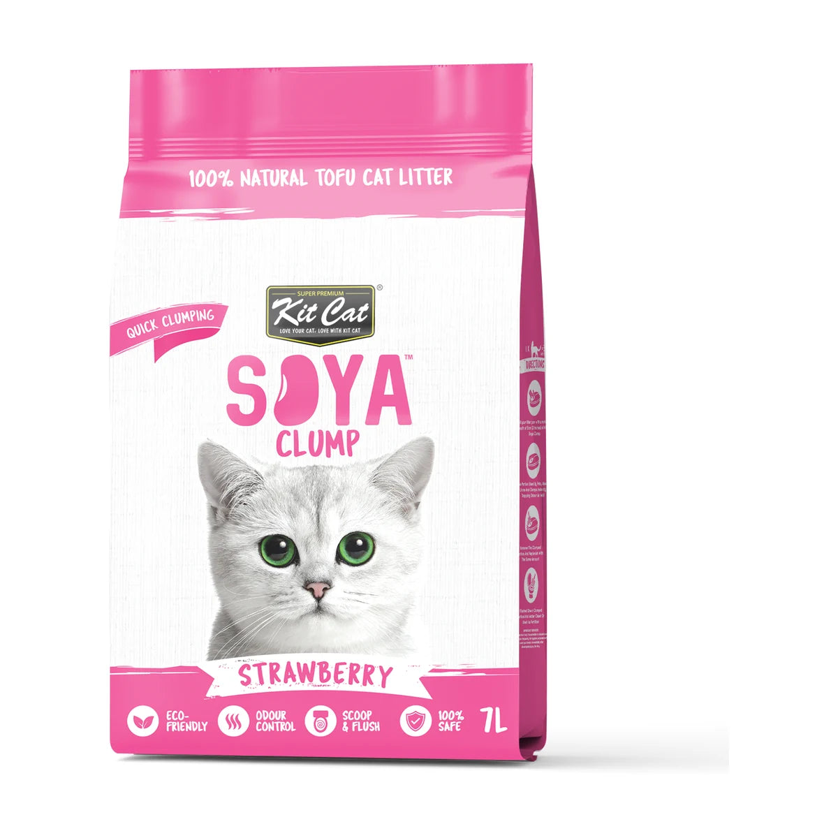 Kit Cat Soya Clump Strawberry Cat Litter 7 L bag