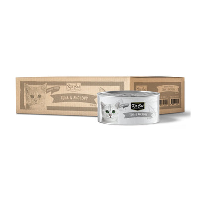 Kit Cat Deboned Tuna and Anchovy Aspic case with 24 80g cans