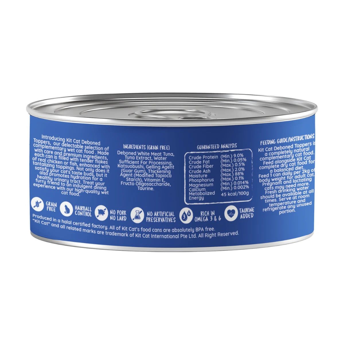 Kit Cat Tuna Classic Aspic ingredients feeding guide and guaranteed analysis