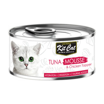 Front of Kit Cat Tuna Mousse & Chicken Topper 80g can