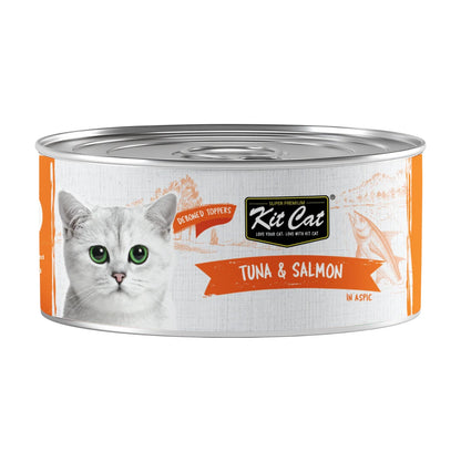 Kit Cat Deboned Tuna and Salmon Aspic wet cat food 80g can