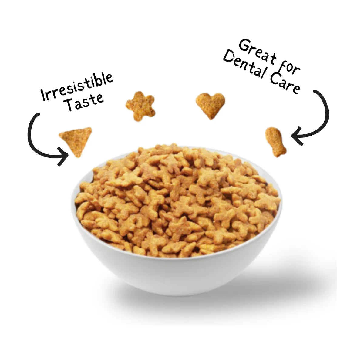 Bowl of Kit Cat Kitty Crunch Tuna cat treats showing crunchy bite shapes for daily rewards