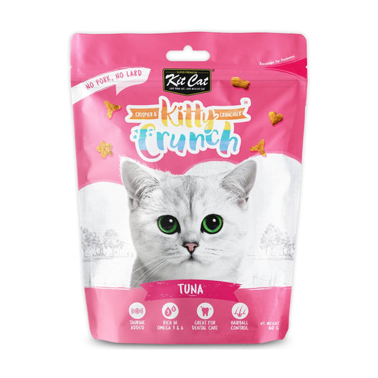Kit Cat Kitty Crunch Tuna crunchy cat treats front pack 60g