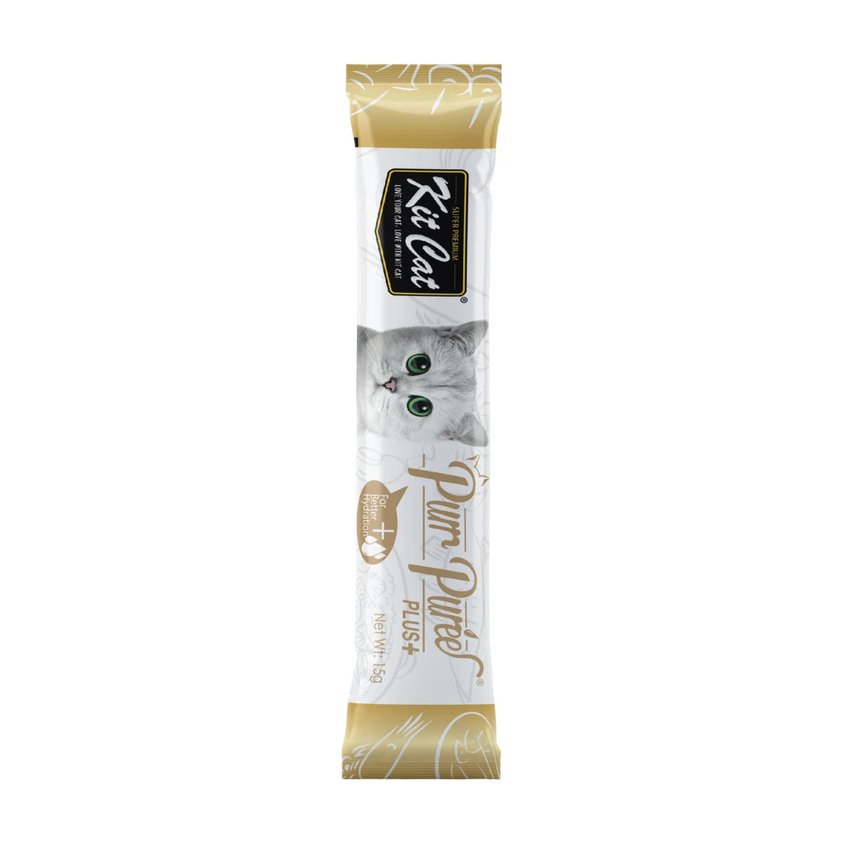 Single sachet of Kit Cat Purr Puree Plus Urinary Care Chicken lickable cat treat