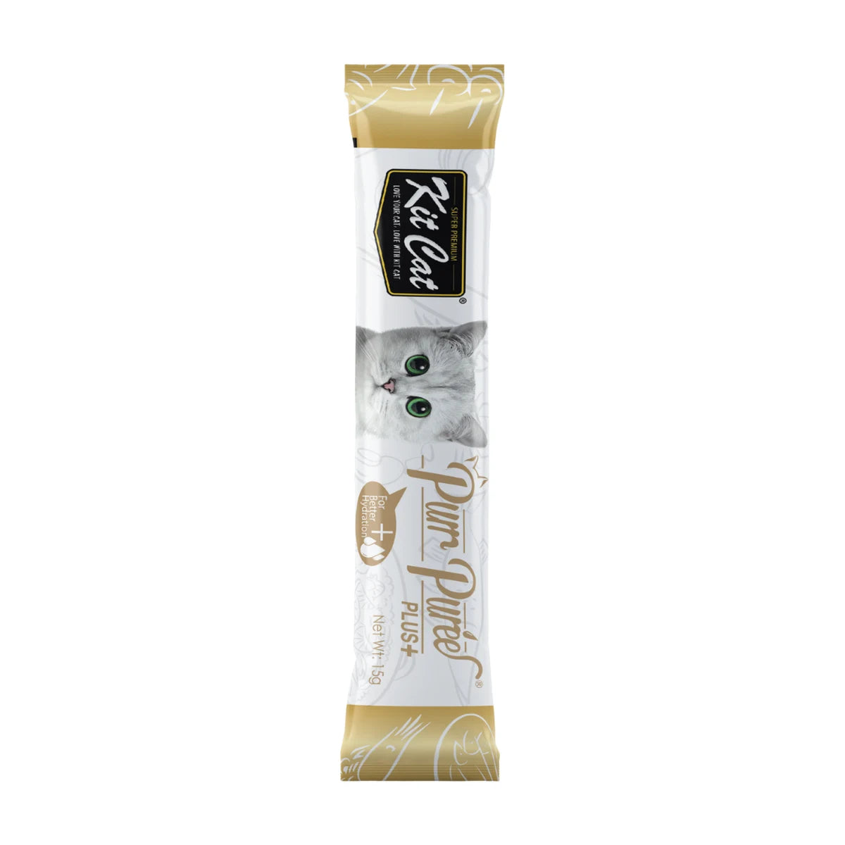 Kit Cat Purr Puree Plus Chicken and Collagen Care single sachet lickable cat treat 15g