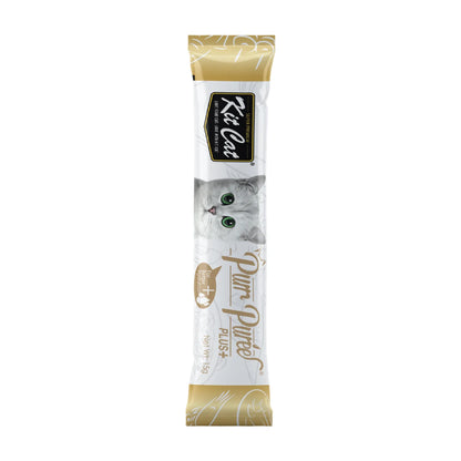 Kit Cat Purr Puree Plus Chicken and Collagen Care single sachet lickable cat treat 15g