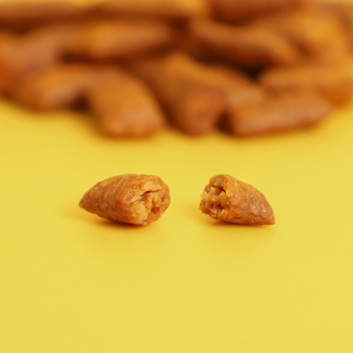 Kit Cat Purrfect Pockets Chicken and Cheese close-up showing crunchy shell and creamy center