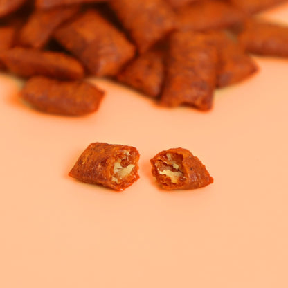 Kit Cat Purrfect Pockets Salmon close-up showing crunchy shell and creamy center