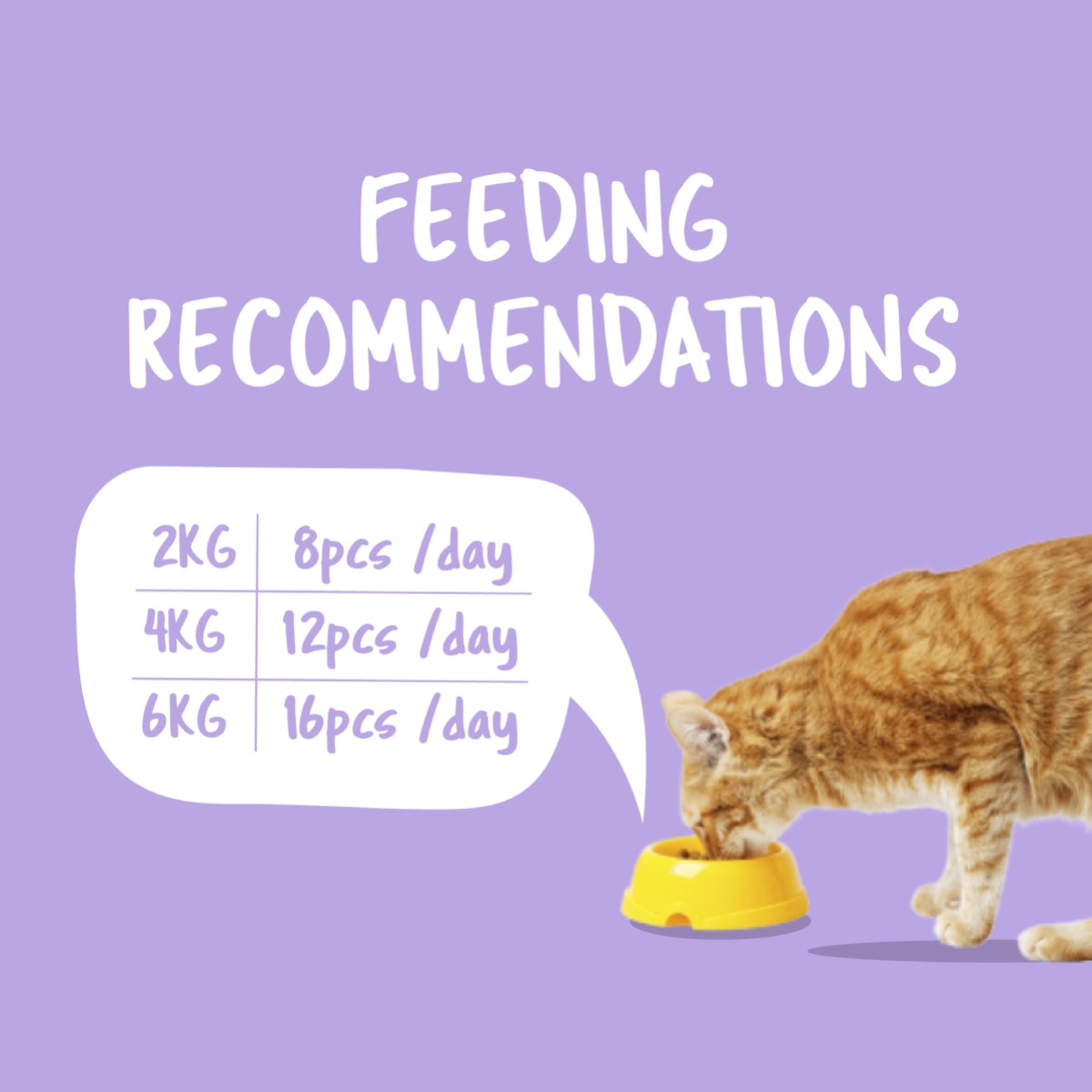 Kit Cat Purrfect Pockets Sensitive Care feeding recommendations for cats by weight