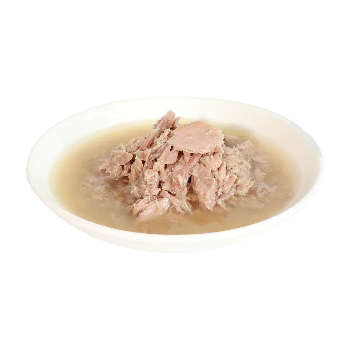 Tuna classic wet cat food in broth serving with real fish flakes for cats