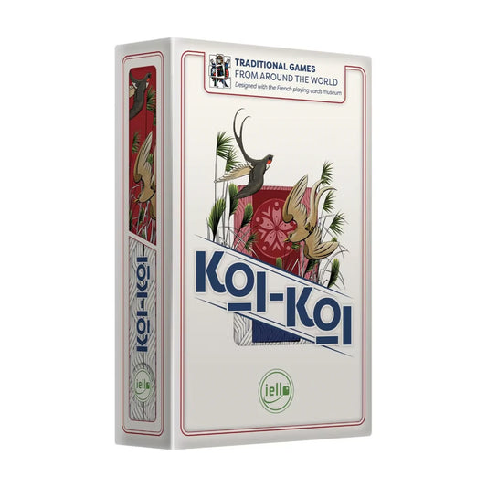 Koi-Koi traditional Hanafuda card game box front by IELLO with bird and floral artwork