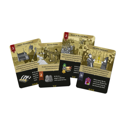 Kutná Hora The City of Silver event cards featuring historical events and economic effects