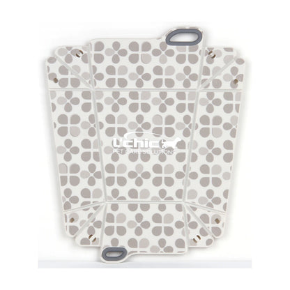 L'Chic Chop2Bowl Grey Pattern foldable travel pet bowl for dogs and cats